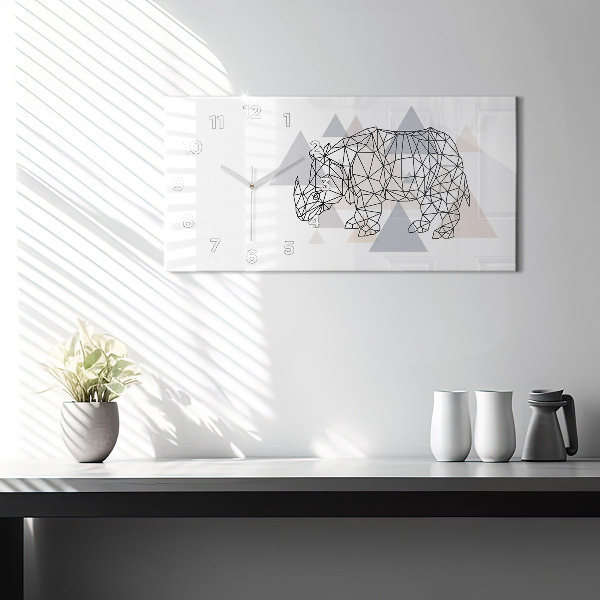 Glass wall clock rectangular Geometric Pattern