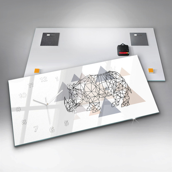 Glass wall clock rectangular Geometric Pattern