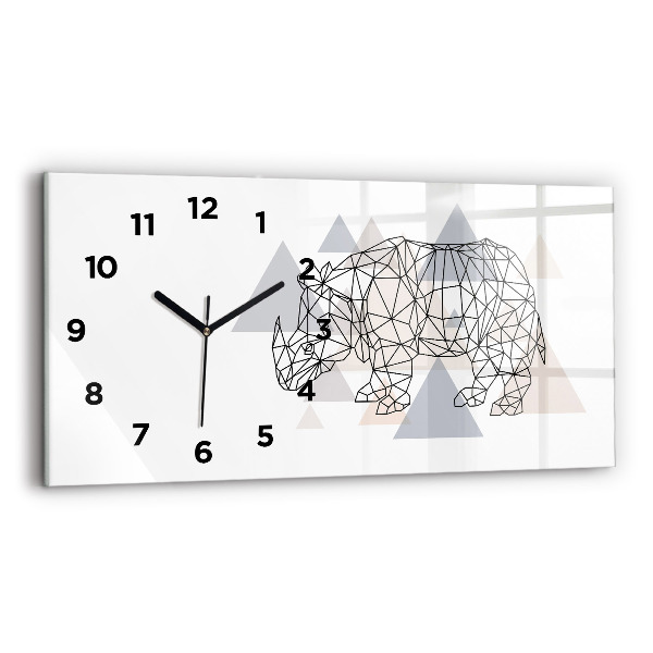 Glass wall clock rectangular Geometric Pattern