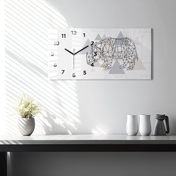 Glass wall clock rectangular Geometric Pattern