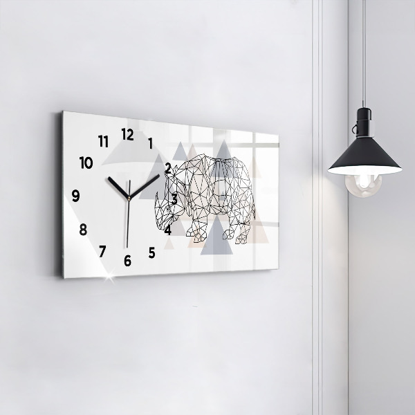 Glass wall clock rectangular Geometric Pattern