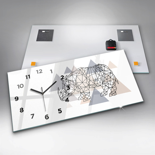 Glass wall clock rectangular Geometric Pattern