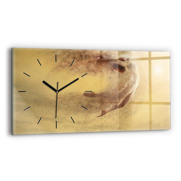 Glass wall clock rectangular Woman in figure