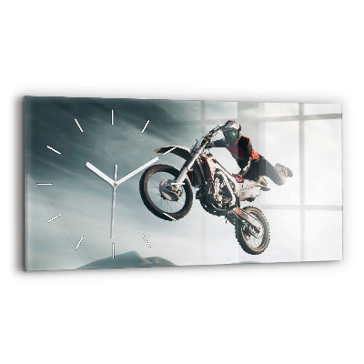 Glass wall clock rectangular Motor Style Adrenaline