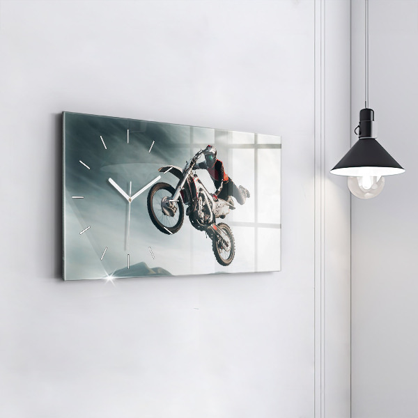 Glass wall clock rectangular Motor Style Adrenaline