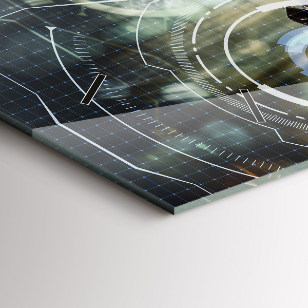 Glass wall clock rectangular Soldier with a gun