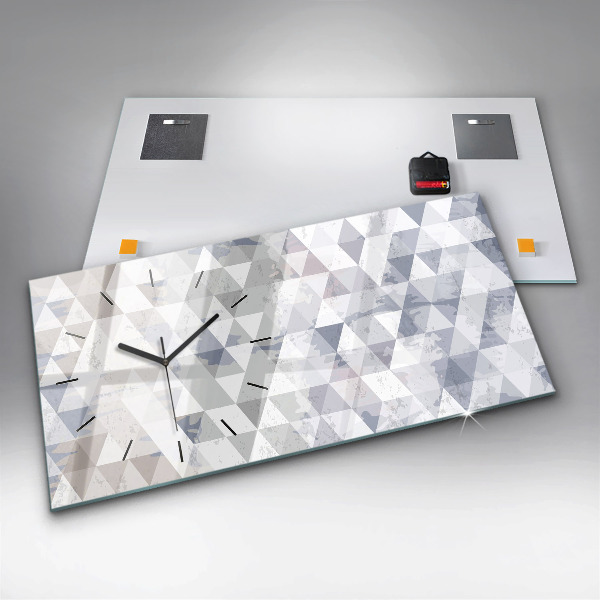 Glass wall clock rectangular Geometric pattern