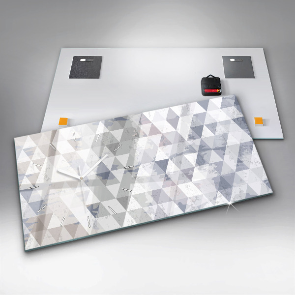 Glass wall clock rectangular Geometric pattern