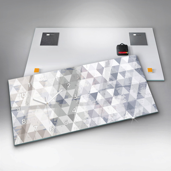 Glass wall clock rectangular Geometric pattern
