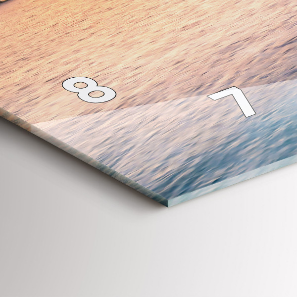 Glass wall clock rectangular Sunset Maldives