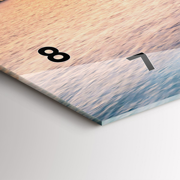 Glass wall clock rectangular Sunset Maldives