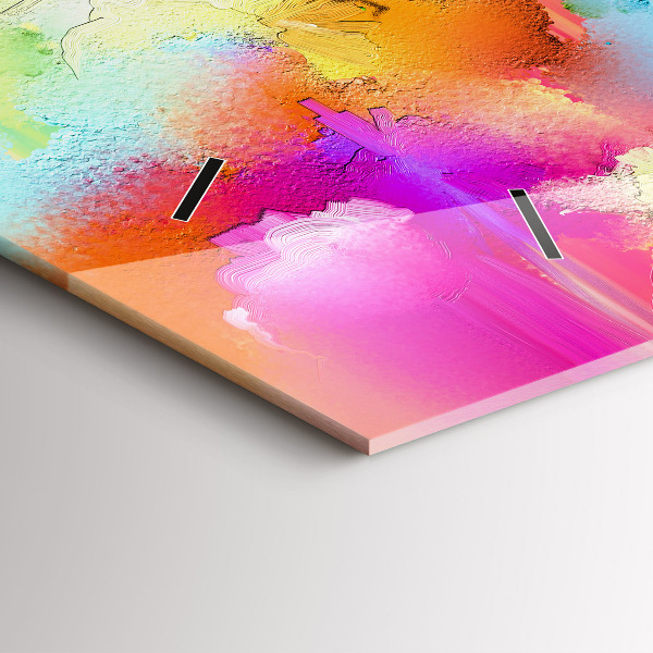 Glass wall clock rectangular Abstract flowers