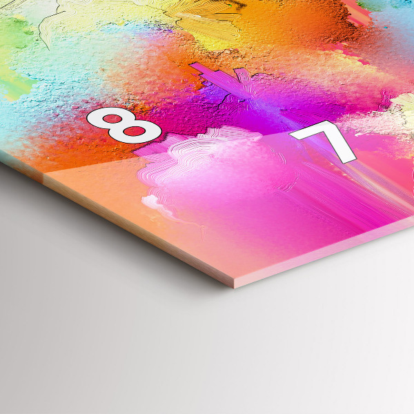 Glass wall clock rectangular Abstract flowers