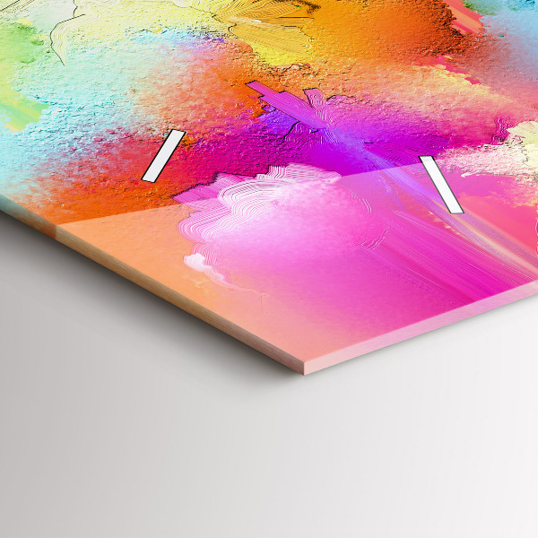 Glass wall clock rectangular Abstract flowers