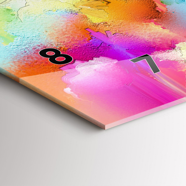 Glass wall clock rectangular Abstract flowers