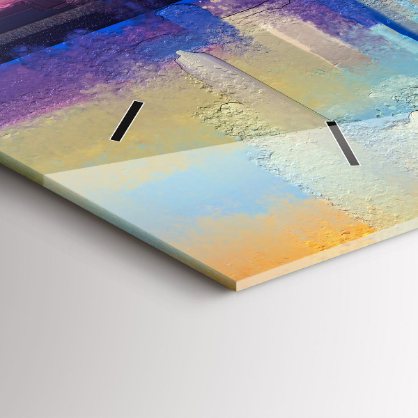 Glass wall clock rectangular Seascape