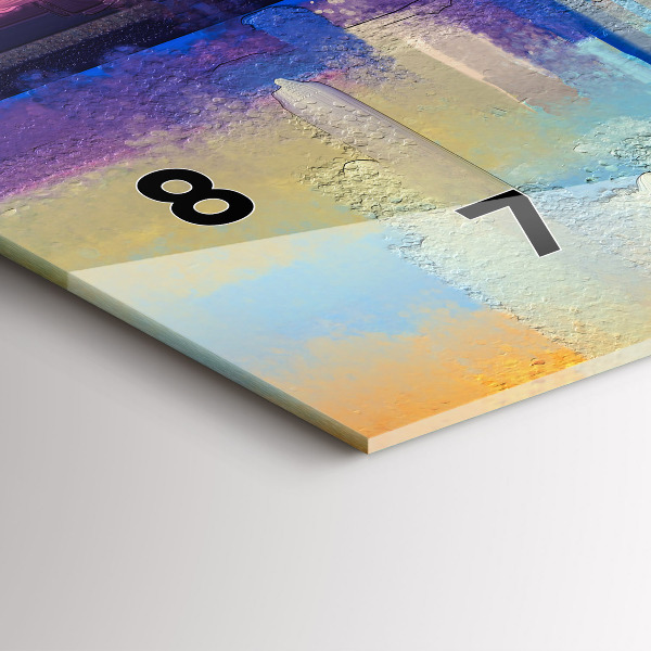 Glass wall clock rectangular Seascape