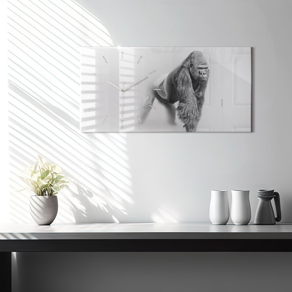 Glass wall clock rectangular Animal Art Collection