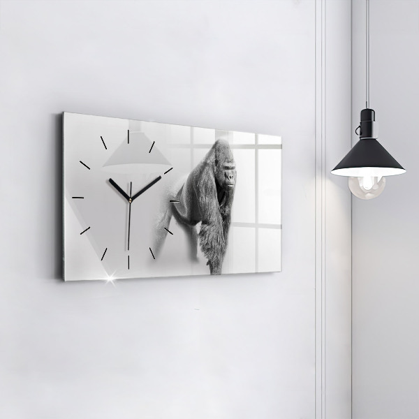 Glass wall clock rectangular Animal Art Collection