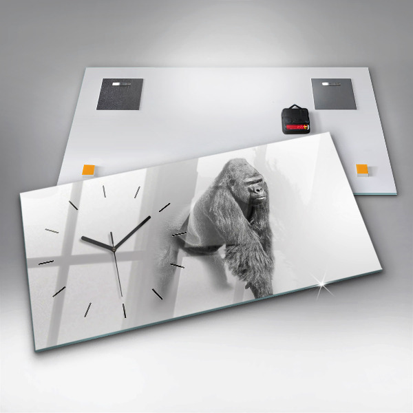 Glass wall clock rectangular Animal Art Collection