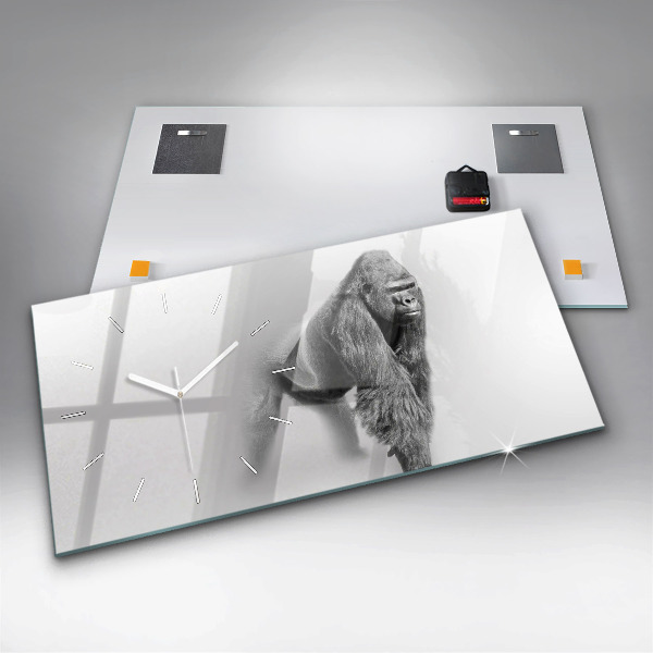 Glass wall clock rectangular Animal Art Collection