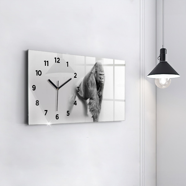 Glass wall clock rectangular Animal Art Collection