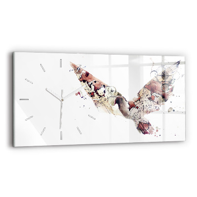 Glass wall clock rectangular Abstract view