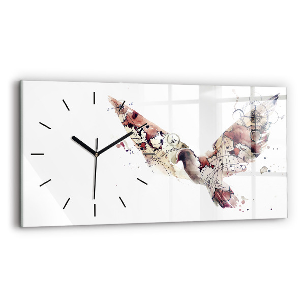 Glass wall clock rectangular Abstract view
