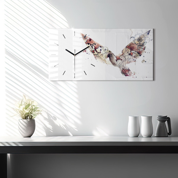 Glass wall clock rectangular Abstract view