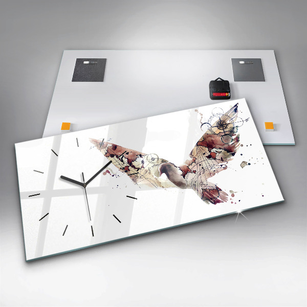 Glass wall clock rectangular Abstract view
