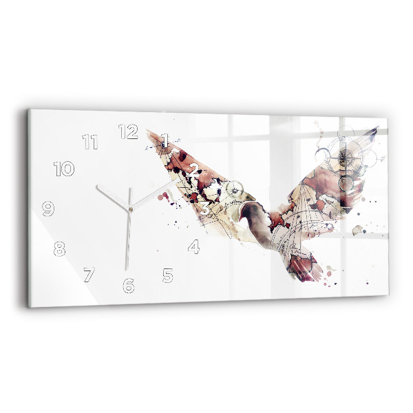 Glass wall clock rectangular Abstract view