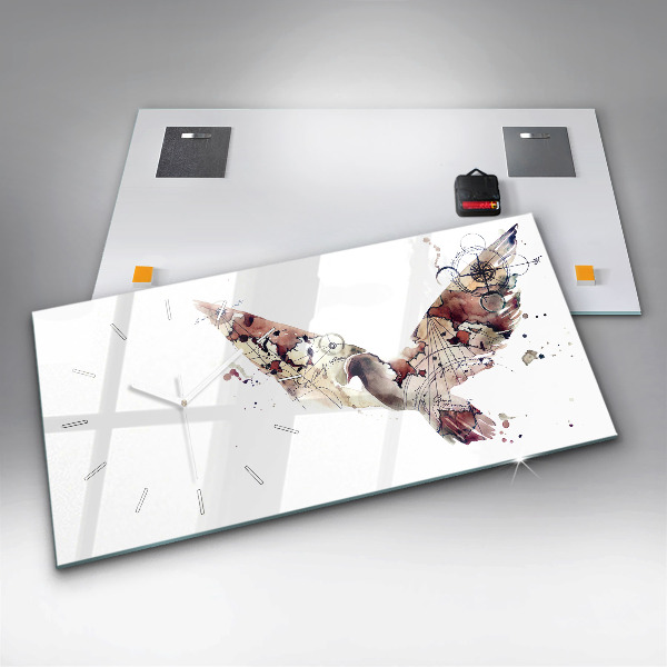 Glass wall clock rectangular Abstract view