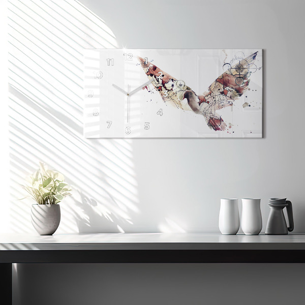 Glass wall clock rectangular Abstract view