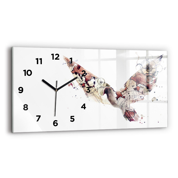 Glass wall clock rectangular Abstract view