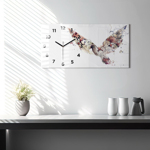 Glass wall clock rectangular Abstract view