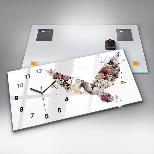 Glass wall clock rectangular Abstract view