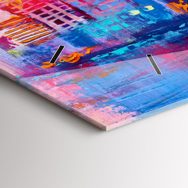 Glass wall clock rectangular Skyscraper abstraction