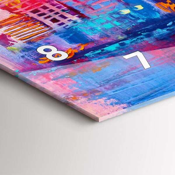 Glass wall clock rectangular Skyscraper abstraction