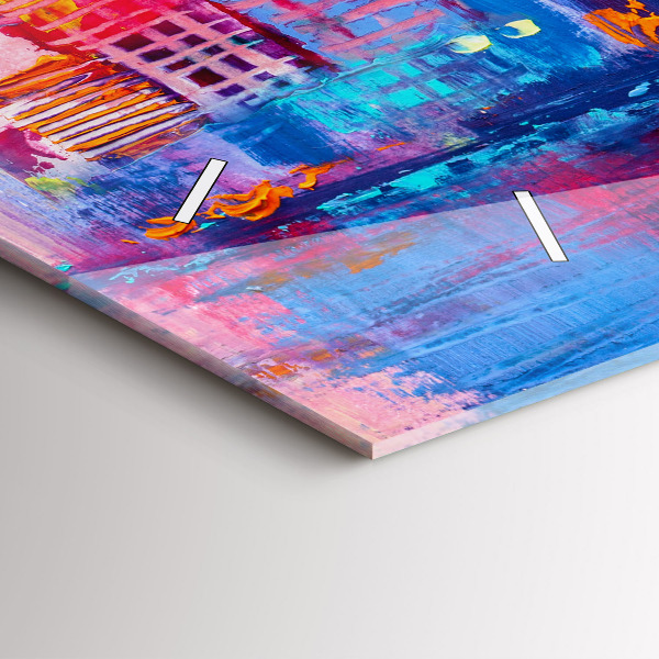 Glass wall clock rectangular Skyscraper abstraction