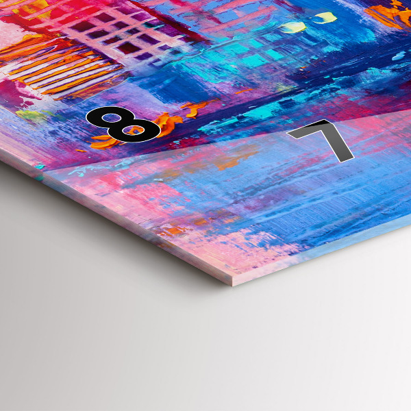 Glass wall clock rectangular Skyscraper abstraction