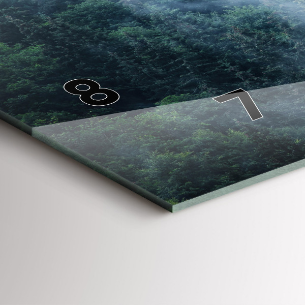 Glass wall clock rectangular Misty Mountain Landscape