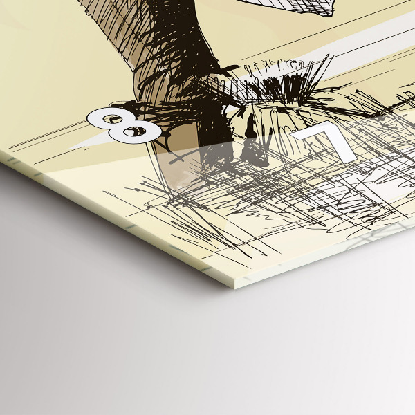 Glass wall clock rectangular Woman picking rice