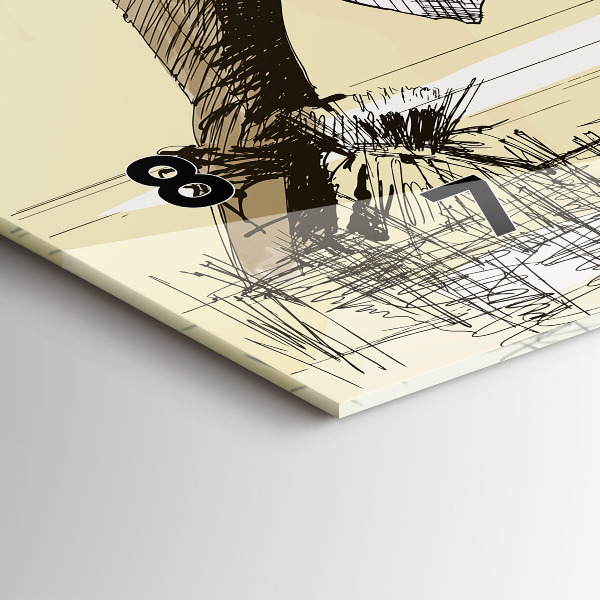 Glass wall clock rectangular Woman picking rice