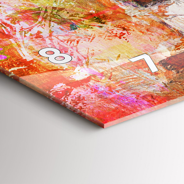 Glass wall clock rectangular Abstract composition