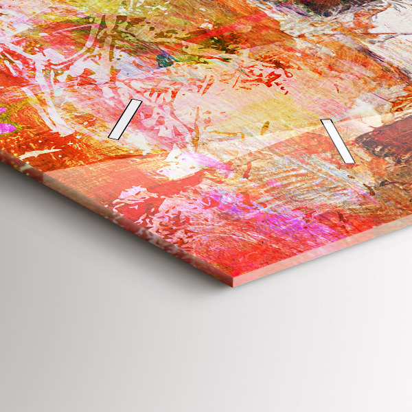 Glass wall clock rectangular Abstract composition
