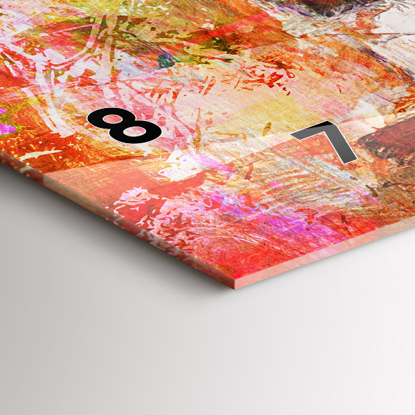 Glass wall clock rectangular Abstract composition