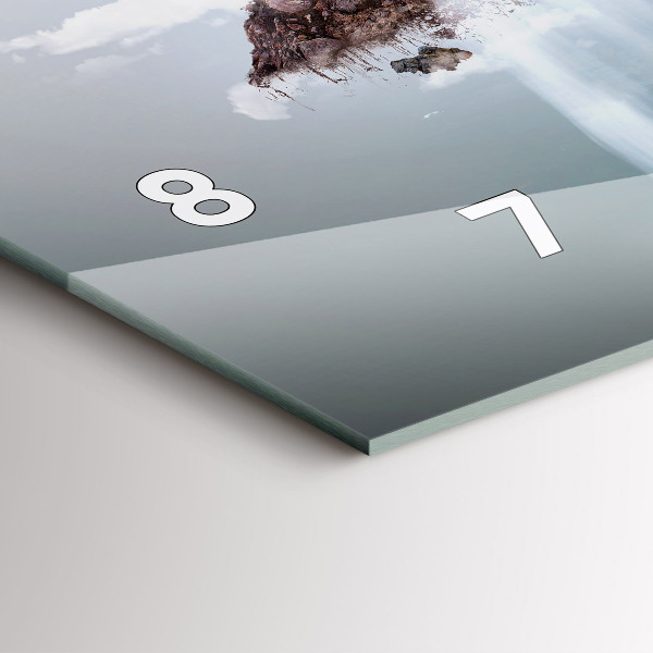 Glass wall clock rectangular Flying Island Waterfall