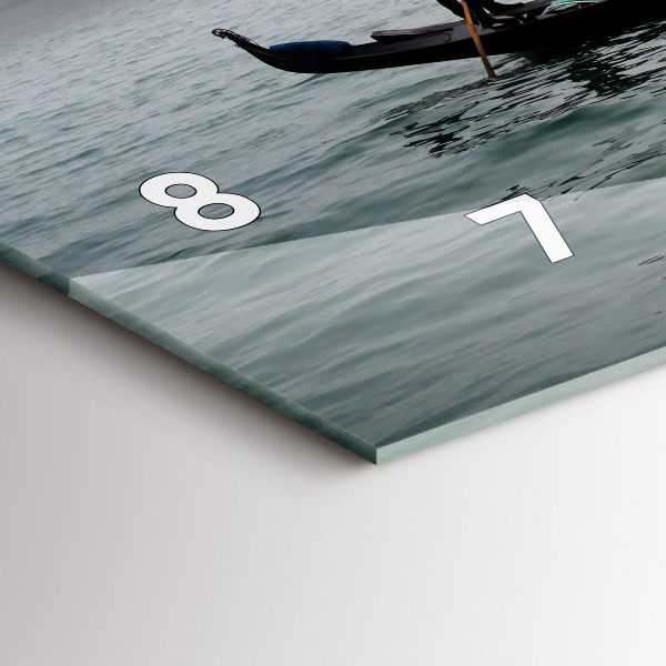 Glass wall clock rectangular Venice Gondola