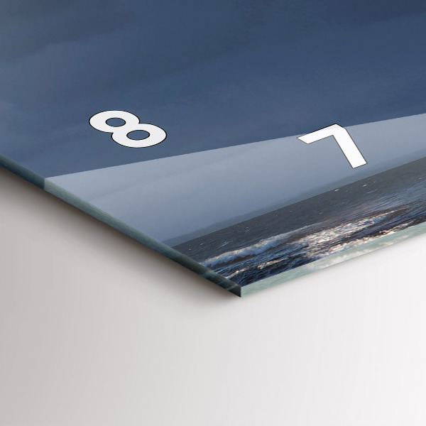 Glass wall clock rectangular Lighthouse