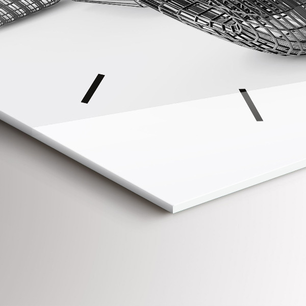 Glass wall clock rectangular F1 car design